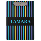 Gepersonaliseerde kleurrijke strepen patroon klembord (Voorkant)