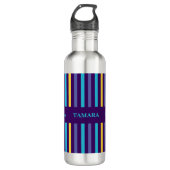 Gepersonaliseerde kleurrijke strepen patroon waterfles  (Voorkant)