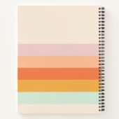 Gepersonaliseerde kleurrijke strepen Retro Snoep P Notitieboek (Achterkant)