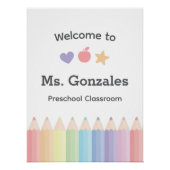 Gepersonaliseerde kleurrijke terug naar school Wel Perfect Poster (Voorkant)