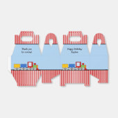 Gepersonaliseerde kleurrijke trein op zaterdag bedankdoosjes (Uitgevouwen)