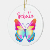 Gepersonaliseerde kleurrijke vlinder gepersonalise keramisch ornament (Links)