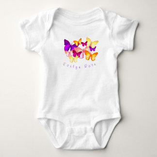 Gepersonaliseerde kleurrijke vlinders Baby Bodysui Romper