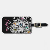 Gepersonaliseerde kleurrijke vlinders bagagelabel (Voorkant horizontaal)