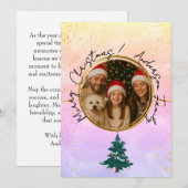 Gepersonaliseerde kleurrijke vrolijke kerst feestdagenkaart (Voorkant / Achterkant)