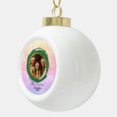 Gepersonaliseerde kleurrijke vrolijke kerst keramische bal ornament (Rechts)