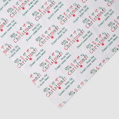 Gepersonaliseerde kleurrijke vrolijke kerst plezie tissuepapier (Detail)