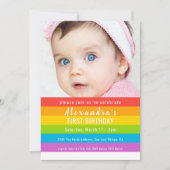 Gepersonaliseerde kleurrijke vun-regenboogpartij kaart (Voorkant)