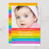 Gepersonaliseerde kleurrijke vun-regenboogpartij kaart (Voorkant / Achterkant)