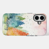 Gepersonaliseerde Kleurrijke Waterverf Bos Telefoo Case-Mate iPhone Case (Achterkant (horizontaal))