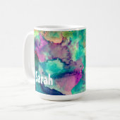 Gepersonaliseerde kleurrijke Waterverf Paint Splat Koffiemok (Voorkant links)