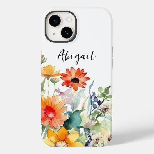 Gepersonaliseerde Kleurrijke Wildbloemen Levendige Case-Mate iPhone Case (Achterkant)