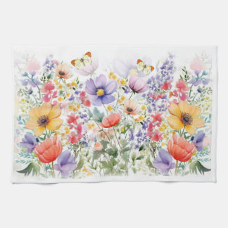 Gepersonaliseerde  kleurrijke zomerbloemen theedoek