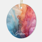 Gepersonaliseerde kleurrijke zonsondergang op Zee  Keramisch Ornament (Links)