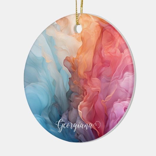 Gepersonaliseerde kleurrijke zonsondergang op Zee  Keramisch Ornament (Links)