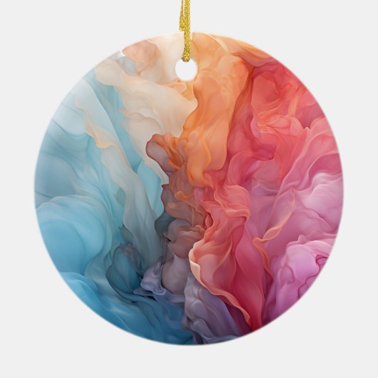 Gepersonaliseerde kleurrijke zonsondergang op Zee  Keramisch Ornament (Achterkant)