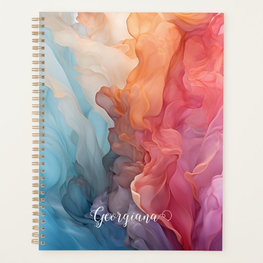 Gepersonaliseerde kleurrijke zonsondergang op Zee  Planner (Voorkant)