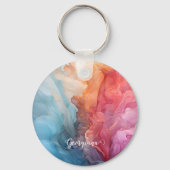 Gepersonaliseerde kleurrijke zonsondergang op Zee  Sleutelhanger (Voorkant)