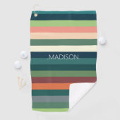 Gepersonaliseerde kleurstrepen golfhanddoek (Insitu)
