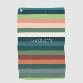 Gepersonaliseerde kleurstrepen golfhanddoek