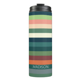 Gepersonaliseerde kleurstrepen thermosbeker