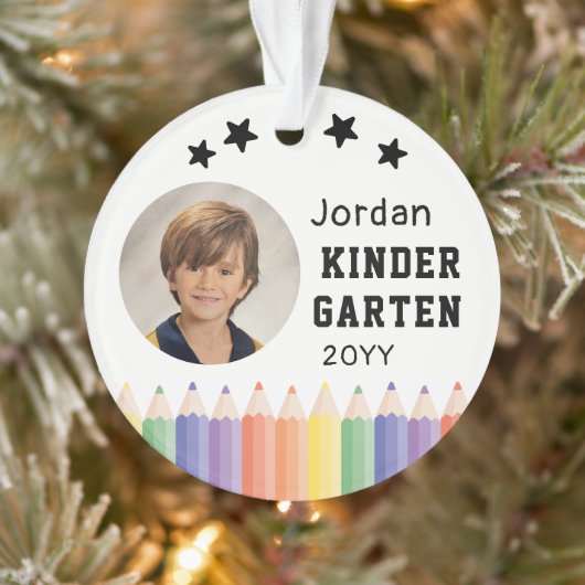 Gepersonaliseerde kleuterfoto met naam ornament (Boom)