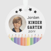 Gepersonaliseerde kleuterfoto met naam ornament (achterkant)