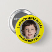 Gepersonaliseerde kleuterschool Afstuderen Foto Ronde Button 5,7 Cm (Voorkant /achterkant)