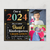 Gepersonaliseerde kleuterschool Afstuderen Hallo Aankondigingskaart (Achterkant)