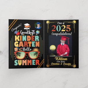 Gepersonaliseerde kleuterschool Afstuderen Hallo Folie Wenskaart