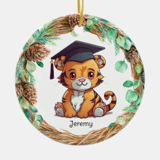 Gepersonaliseerde kleuterschool Afstuderen Tiger C Keramisch Ornament