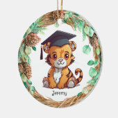 Gepersonaliseerde kleuterschool Afstuderen Tiger C Keramisch Ornament (Links)