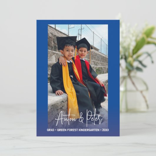 Gepersonaliseerde kleuterschool Kinder Afstuderen Kaart (Staand voorkant)