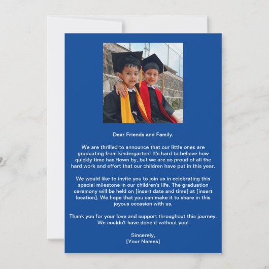 Gepersonaliseerde kleuterschool Kinder Afstuderen Kaart (Achterkant)