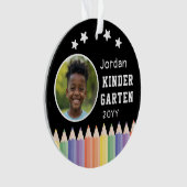 Gepersonaliseerde kleuterschool Kleurrijke Fotonaa Ornament (voorkant)