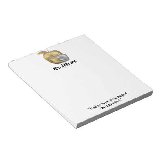 Gepersonaliseerde kleuterschool leraar dank u notitieblok (Schuin)