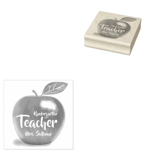 Gepersonaliseerde kleuterschool leraar Red Apple Rubberstempel (Gestempeld)