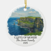 Gepersonaliseerde kliffen van Moher Ornament, Ierl Keramisch Ornament (Voorkant)