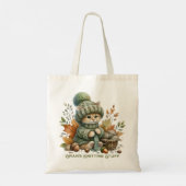 Gepersonaliseerde Knittin' Kittens Canvas tas (Achterkant)