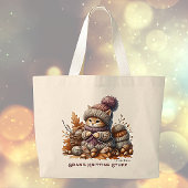 Gepersonaliseerde Knittin' Kittens Jumbo Canvas ta Grote Tote Bag