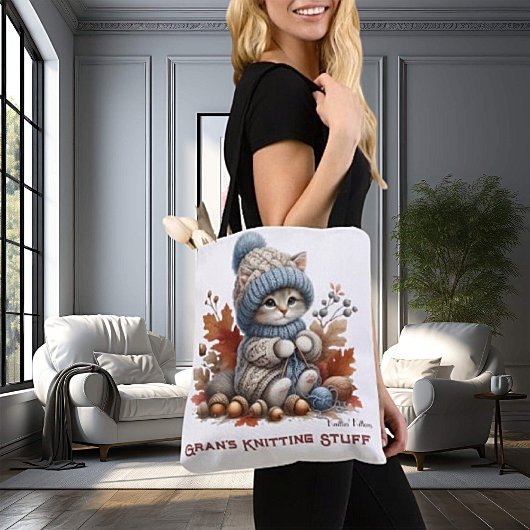 Gepersonaliseerde Knittin' Kittens Tas