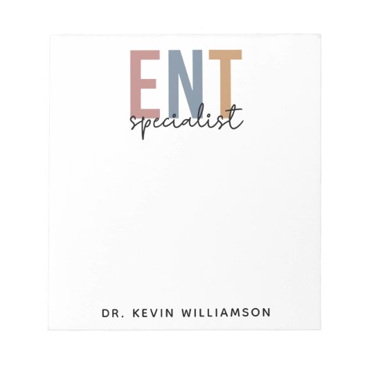 Gepersonaliseerde KNO-arts KNO-specialist Notitieblok (Voorkant)