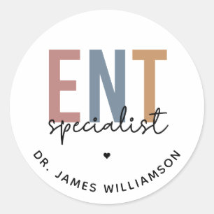 Gepersonaliseerde KNO-arts KNO-specialist Ronde Sticker