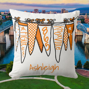 Gepersonaliseerde Knoxville Sinaasappel & witte wi Kussen