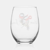 Gepersonaliseerde Knuffelen Chickadees Kerstmis Wijnglas Zonder Voet (Achterkant)