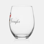 Gepersonaliseerde Knuffelen Chickadees Kerstmis Wijnglas Zonder Voet (Links)