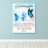 Gepersonaliseerde knuppel vlinder naar mijn kleind canvas afdruk (Insitu (Houten vloer))