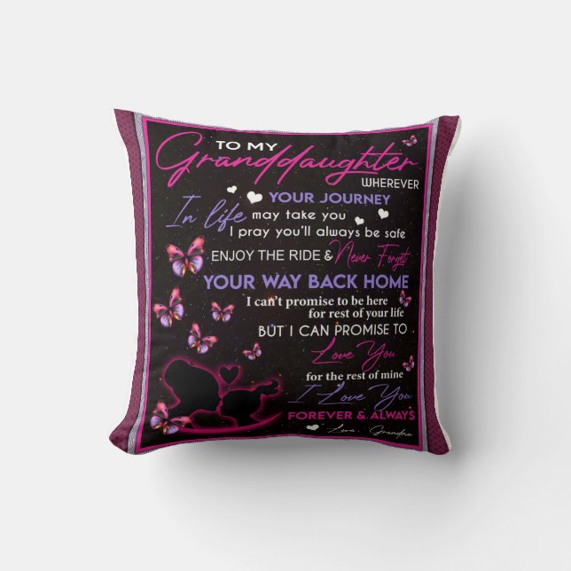 Gepersonaliseerde knuppel vlinder naar mijn kleind kussen (Voorkant)