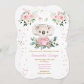 Gepersonaliseerde Koala Baby shower sjabloon Kaart (Voorkant / Achterkant)