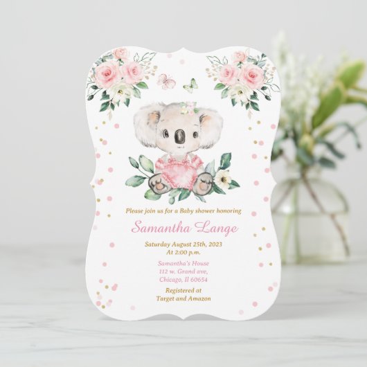 Gepersonaliseerde Koala Baby shower sjabloon Kaart (Staand voorkant)